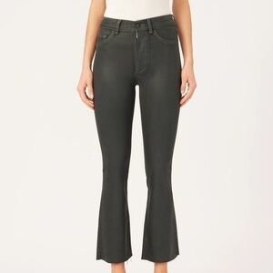 DL1961 Bridget Boot Deep Pine High Rise Instasculpt™ Coated Crop Jeans